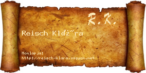 Reisch Klára névjegykártya